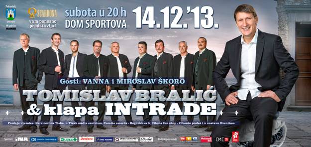 Gala koncertu Tomislava Bralića & klape Intrade 14.12.2013. u DOMU SPORTOVA !