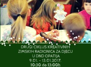 Drugi ciklus kreativnih besplatnih radionica za djecu