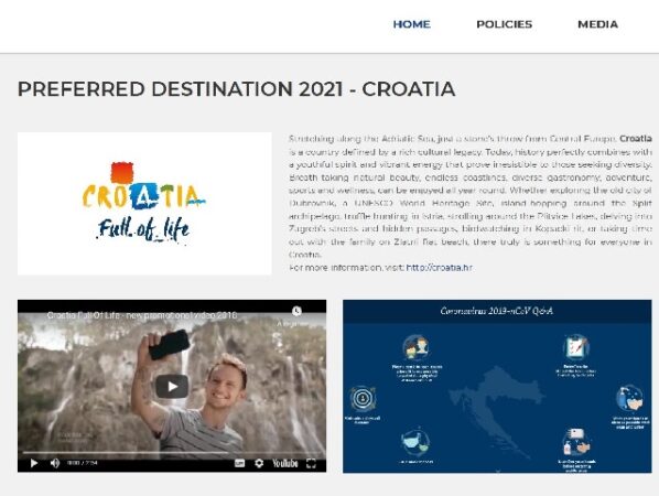 Hrvatska je u 2021. godini „Preferred Destination“ ECTAA-e