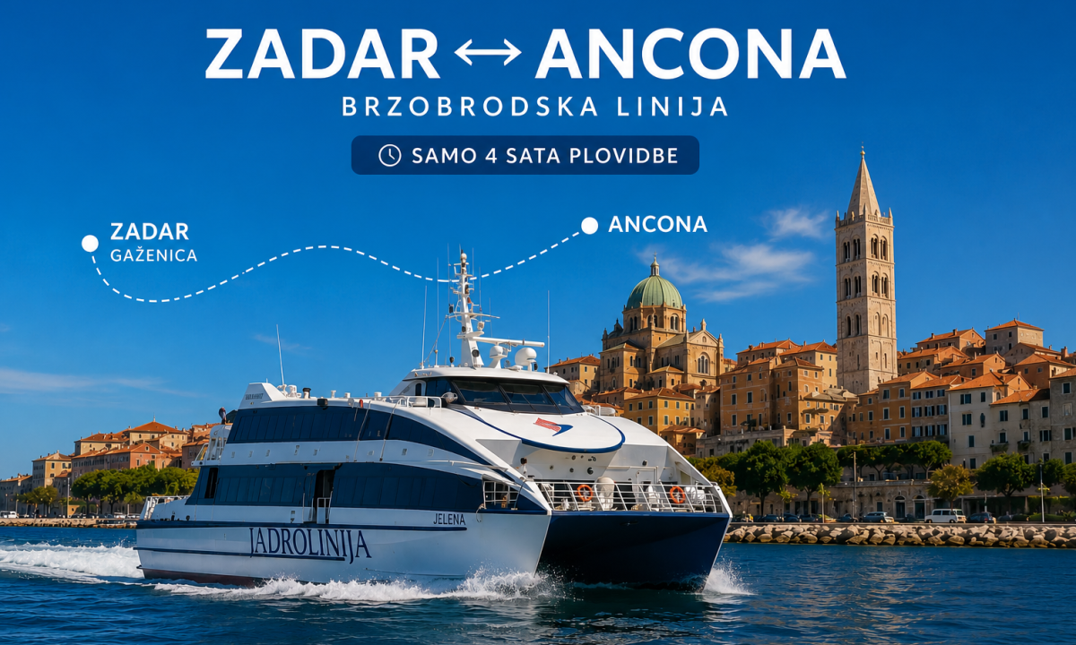 Jadrolinija ponovno povezuje Hrvatsku i Italiju: Brzobrodska linija Zadar – Ancona plovi za samo četiri sata
